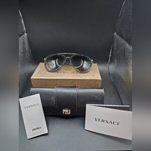 Versace Mod 4299 GB1/9A Mens Sunglasses 58-17-140 Polarized Lens W/ Case & Box!